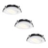 Set van 3 Rome LED inbouwspots - Kantelbaar - IP44 waterdicht - 6 Watt 500 lumen - 2700K warm wit - Lage inbouwdiepte 27mm - Dimbaar - Rond - Wit - Voor binnen en buiten | HOFTRONIC