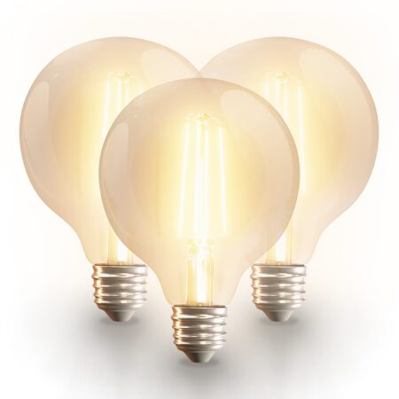Set van 3 Smart filament lampen - G95 bolvorm - E27 - 7 Watt 806 lumen - CCT White Ambience - Wifi & Bluetooth - Bestuurbaar via app - Google Home