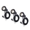 Set van 3 Sydney LED prikspots - GU10 4 Watt 345 Lumen - Dimbaar - Kantelbaar - 4000K neutraal wit - IP64 Waterdicht - 1.5m kabel met EU-stekker - Zwart | HOFTRONIC
