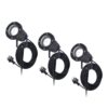 Set van 3 Sydney LED prikspots - GU10 4 Watt 345 Lumen - Dimbaar - Kantelbaar - 6500K daglicht wit - IP64 Waterdicht - 1.5m kabel met EU-stekker - Zwart | HOFTRONIC