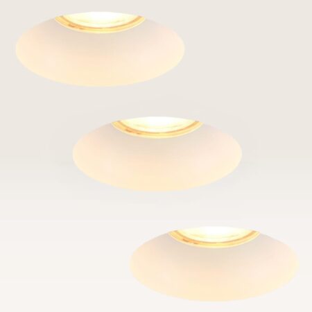 Set van 3 Trimless Inbouwspots Junaro bianco - Inbouwdiepte 100mm - GU10-fitting - IP20 voor binnen - Wit - Met doorlusbedrading | LUSENZ
