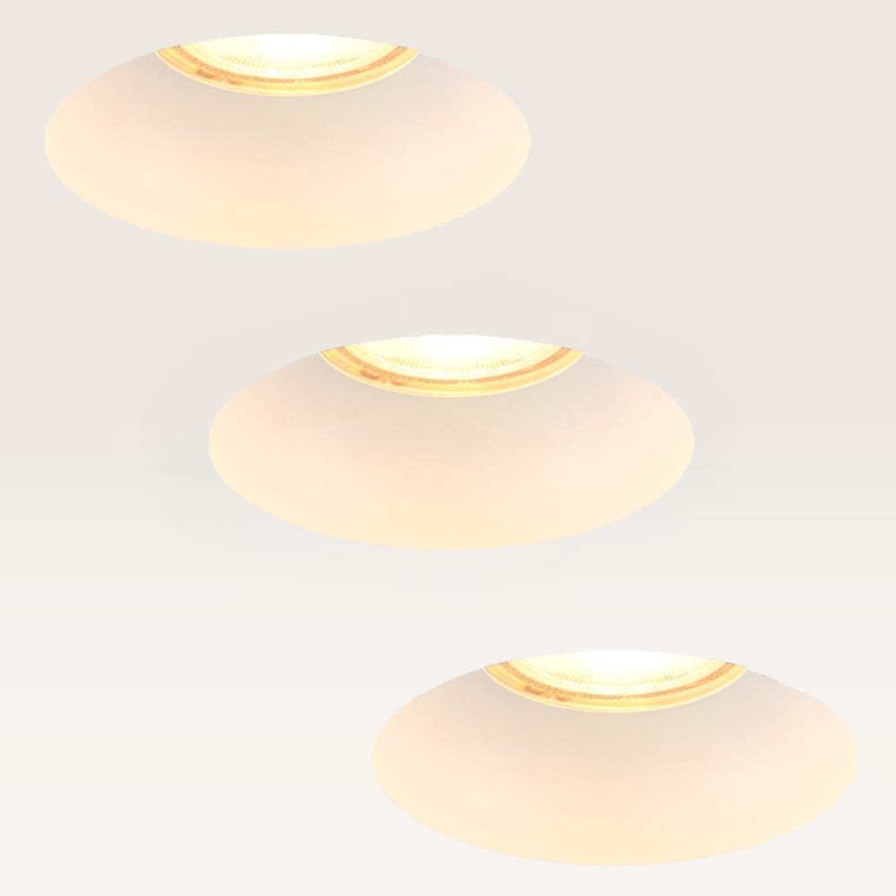 Set van 3 Trimless Inbouwspots Junaro bianco - Inbouwdiepte 100mm - GU10-fitting - IP20 voor binnen - Wit - Met doorlusbedrading | LUSENZ