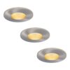 Set van 3 Vegas - LED platte inbouwspots met lage inbouwdiepte 60mm - 6 Watt 570 Lumen - 2700K Warm wit - GU10 LED Module - Dimbaar - Rond - IP44 voor badkamer