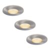 Set van 3 Vegas - LED platte inbouwspots met lage inbouwdiepte 60mm - 6 Watt 570 Lumen - 4000K Neutraal wit - GU10 LED Module - Dimbaar - Rond - IP44 voor badkamer