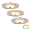 Set van 3 Venezia LED inbouwspots - 6 Watt 460lm - Dim to warm - Rond - Dimbaar - IP65 waterdicht - RVS - Voor binnen