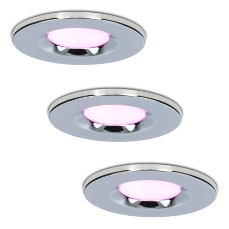Set van 3 Venezia Smart inbouwspots - IP65 waterdicht - 6 Watt 450 lumen - Wifi + Bluetooth - RGBWW - Google Home