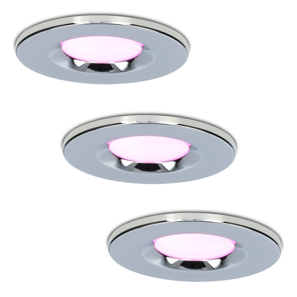 Set van 3 Venezia Smart inbouwspots - IP65 waterdicht - 6 Watt 450 lumen - Wifi + Bluetooth - RGBWW - Google Home