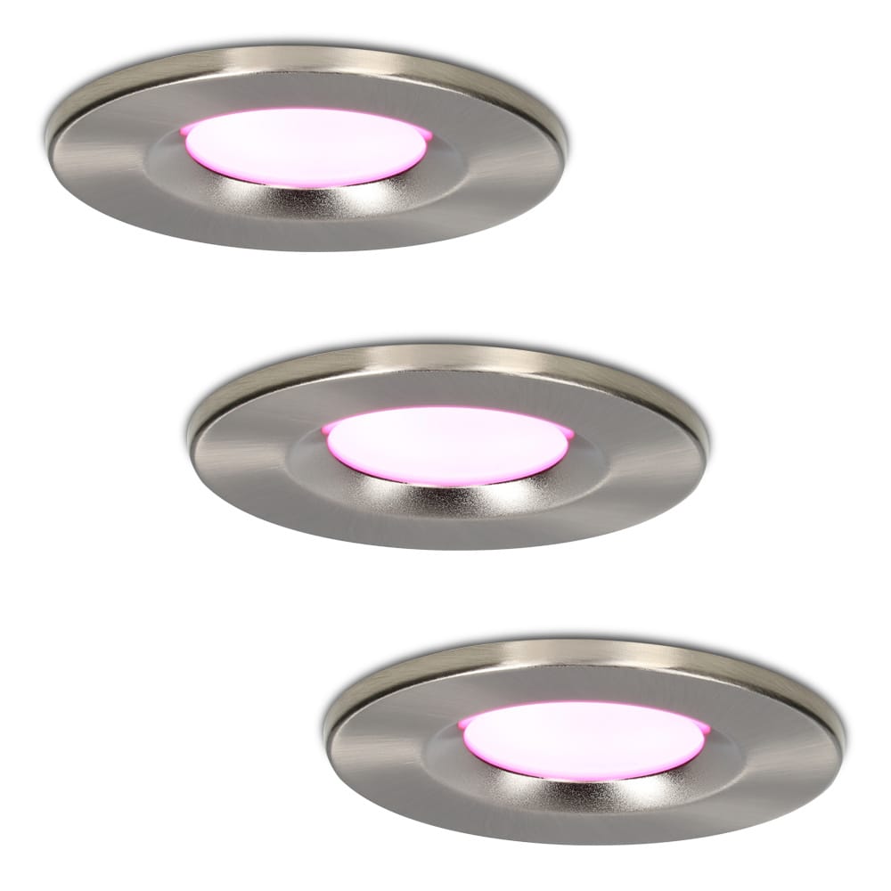 Set van 3 Venezia Smart inbouwspots - IP65 waterdicht - 6 Watt 450 lumen - Wifi + Bluetooth - RGBWW - Google Home