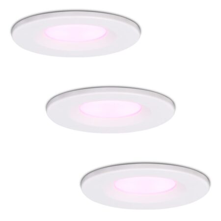 Set van 3 Venezia Smart inbouwspots - IP65 waterdicht - 6 Watt 450 lumen - Wifi + Bluetooth - RGBWW - Google Home