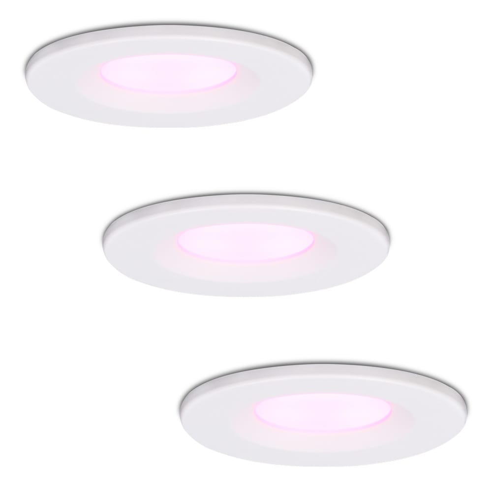 Set van 3 Venezia Smart inbouwspots - IP65 waterdicht - 6 Watt 450 lumen - Wifi + Bluetooth - RGBWW - Google Home