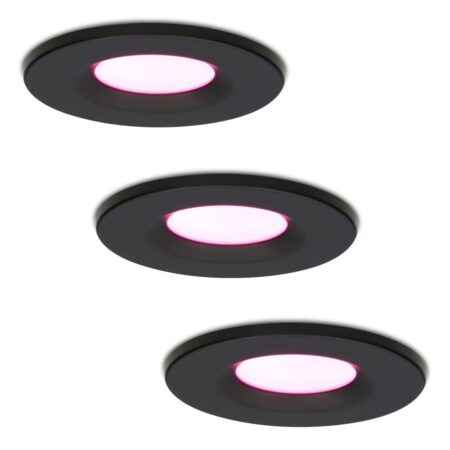 Set van 3 Venezia Smart inbouwspots - IP65 waterdicht - 6 Watt 450 lumen - Wifi + Bluetooth - RGBWW - Google Home