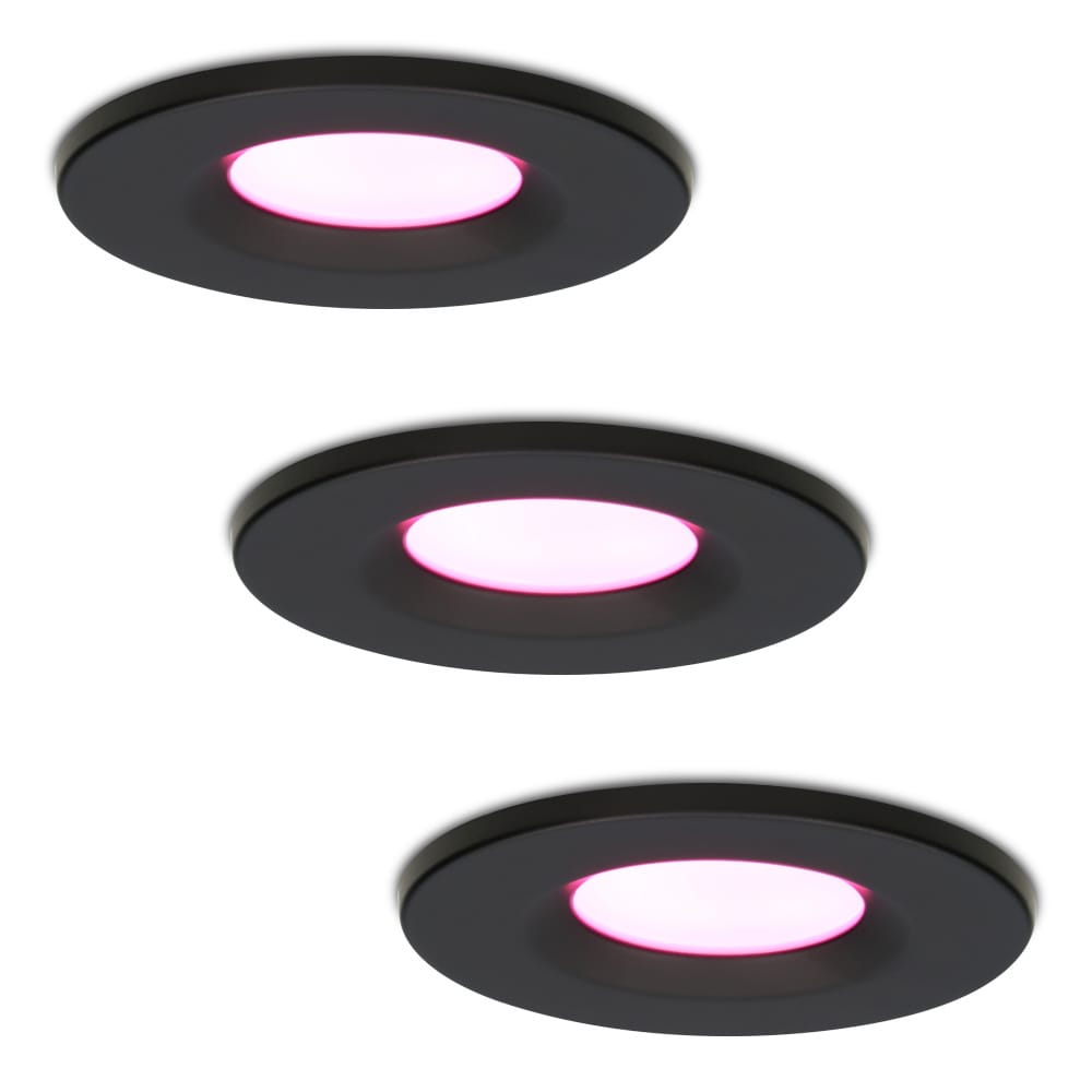 Set van 3 Venezia Smart inbouwspots - IP65 waterdicht - 6 Watt 450 lumen - Wifi + Bluetooth - RGBWW - Google Home