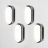 Set van 4 C-Series - LED Plafondlamp zwart ovaal - Wandlamp - Scheepslamp - IP54 - 18 Watt - 1830lm - 4000K neutraal wit - voor binnen en buiten | HOFTRONIC