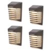 Set van 4 Dono LED solar wandlampen - 3000K warm wit - 0.2W 300 lumen - Incl. Schemerschakelaar - IP65 waterdicht - Zwart - Buitenlampen op zonne energie | HOFTRONIC
