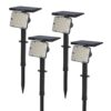 Set van 4 Eagle solar Prikspots - Incl. Schemerschakelaar - PIR - CCT 3000K en 4000K - 4 lichtstanden - 200lm - 6-12 uur brandtijd - Kantelbaar - IP65 waterdicht - Tuinspot | HOFTRONIC