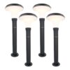 Set van 4 Layton solar sokkellampen - 3000K Warm wit - 900 lumen - 6-12 uur brandtijd - Tuinlantaarn - Padverlichting - IP65 waterdicht | HOFTRONIC
