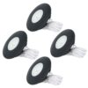 Set van 4 Pavo - Platte LED ipbouwspots met lage inbouwdiepte 12mm - 3 Watt 300 Lumen - 2700K Warm wit - Dimbaar - Rond - Meubelspot - IP44 waterdicht - Zwart | HOFTRONIC