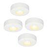 Set van 4 Pavo - Platte LED opbouwspots 23mm - 3W 300lm - 2700K - Dimbaar - Rond - IP44 - Wit | HOFTRONIC