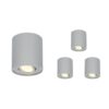 Set van 4 Ray LED opbouwspots - Rond - Dimbaar - 4 Watt 345 lumen - 2700K warm wit - Kantelbaar - GU10 - Plafondspot - IP20 Voor binnen - Grijs | HOFTRONIC