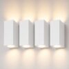 Set van 4 Selma - LED Wandlampen - Up & Down light - IP65 waterdicht - Voor binnen en buiten - Wit - Buitenlampen | HOFTRONIC