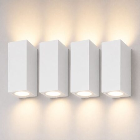 Set van 4 Selma - LED Wandlampen - Up & Down light - IP65 waterdicht - Voor binnen en buiten - Wit - Buitenlampen | HOFTRONIC