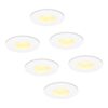 Set van 6 Barcelona - LED platte inbouwspots met lage inbouwdiepte 60mm - 6 Watt 570 Lumen - 2700K Warm wit - GU10 LED Module - Dimbaar - Rond - IP44 voor badkamer