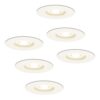 Set van 6 Bari LED Inbouwspots - 4 Watt 345 Lumen - 4000K neutraal wit - GU10 - Dimbaar - Rond - IP64 Waterdicht - Wit - Voor binnen