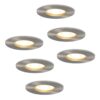 Set van 6 Bari LED Inbouwspots - 4 Watt 345 lumen - 2700K Warm Wit - GU10 - Dimbaar - Rond - IP65 Waterdicht - RVS - Voor binnen