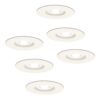 Set van 6 Bari LED inbouwspot - 4 Watt 345 Lumen - 6500K daglicht wit - GU10 - Dimbaar - Rond - IP64 Waterdicht - Wit - Voor binnen
