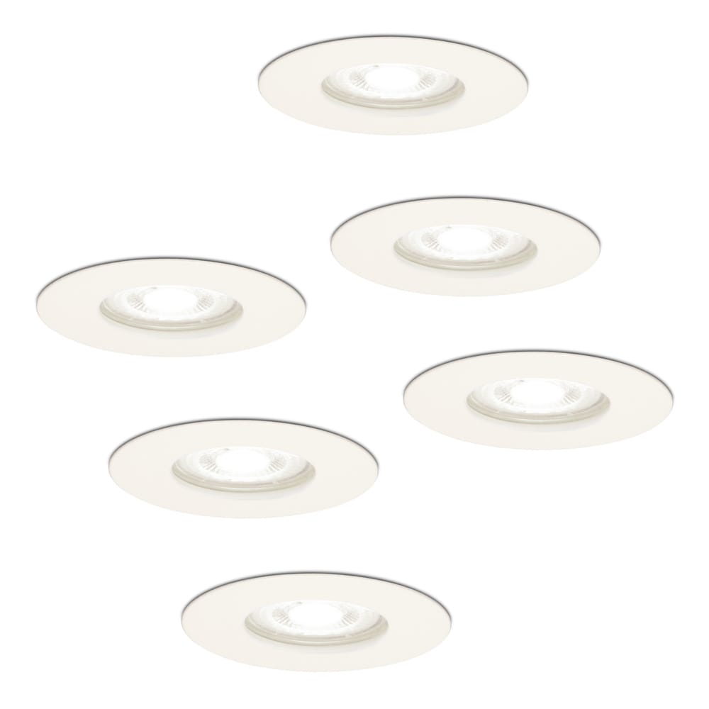 Set van 6 Bari LED inbouwspot - 4 Watt 345 Lumen - 6500K daglicht wit - GU10 - Dimbaar - Rond - IP64 Waterdicht - Wit - Voor binnen