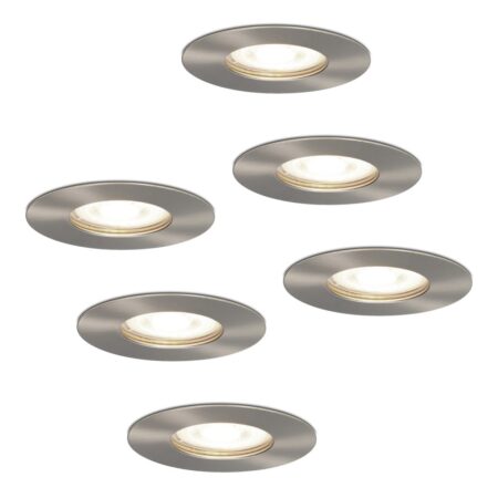 Set van 6 Bari LED inbouwspots - 4 Watt 345 Lumen - 4000K neutraal wit - GU10 - Dimbaar - Rond - IP64 Waterdicht - RVS - Voor binnen