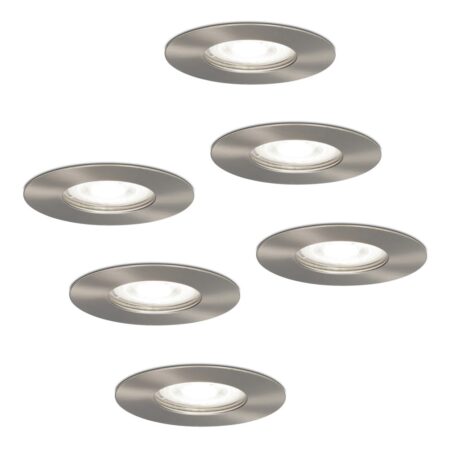 Set van 6 Bari LED inbouwspots - 4 Watt 345 Lumen - 6500K daglicht wit - GU10 - Dimbaar - Rond - IP64 Waterdicht - RVS - Voor binnen