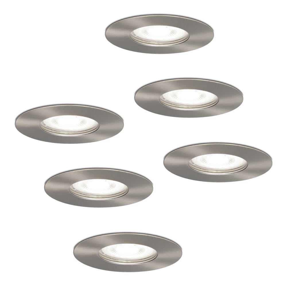 Set van 6 Bari LED inbouwspots - 4 Watt 345 Lumen - 6500K daglicht wit - GU10 - Dimbaar - Rond - IP64 Waterdicht - RVS - Voor binnen
