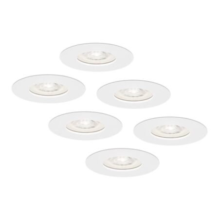 Set van 6 Bari LED inbouwspots extra plat 58mm - 3