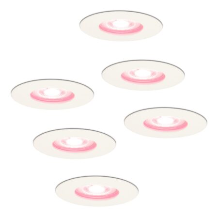 Set van 6 Bari Smart inbouwspots - IP65 waterdicht - Wifi + Bluetooth - RGBWW - GU10 - Google Home