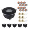 Set van 6 Bento - LED Inbouwspots - Armatuur - Diameter 83mm - GU10 Fitting incl. lamphouder - Rond - IP44 voor badkamer en buiten - Zwart | HOFTRONIC