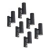 Set van 6 Blenda Wandlamp Zwart - 4000K neutraal wit - 8 Watt 690 Lumen - Bewegingssensor en Schemerschakelaar - IP44 Waterdicht - Up & Downlight voor buiten | HOFTRONIC
