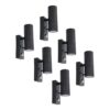 Set van 6 Blenda Wandlamp Zwart - 6500K daglicht Wit - 8 Watt 690 Lumen - Bewegingssensor en Schemerschakelaar - IP44 Waterdicht - Up & Downlight voor buiten | HOFTRONIC