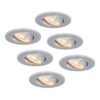 Set van 6 Chandler LED inbouwspots - 6W 570lm - GU10 LED Module - 2700K warm wit - Dimbaar - Kantelbaar - IP20 Voor binnen - RVS | HOFTRONIC