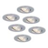 Set van 6 Chandler LED inbouwspots - 6W 570lm - GU10 LED Module - 4000K neutraal wit - Dimbaar - Kantelbaar - IP20 voor binnen - RVS | HOFTRONIC