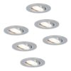 Set van 6 Chandler LED inbouwspots - GU10 4 Watt 345 Lumen - 4000K Neutraal wit - Dimbaar - Rond - Kantelbaar - IP20 Voor binnen - RVS | HOFTRONIC