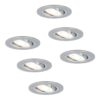 Set van 6 Chandler LED inbouwspots - GU10 4 Watt 345 Lumen - 6500K Daglicht wit - Dimbaar - Rond - Kantelbaar - IP20 Voor binnen - RVS | HOFTRONIC