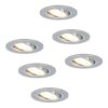 Set van 6 Chandler LED inbouwspots - GU10 4 Watt 345 lumen - 2700K Warm wit - Dimbaar - Rond - Kantelbaar - IP20 Voor binnen - Aluminium | HOFTRONIC