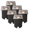 Set van 6 Cody LED Grondspots RVS - GU10 4