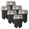 Set van 6 Cody LED Grondspots RVS - GU10 4