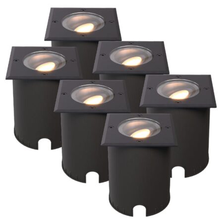 Set van 6 Cody LED Grondspots Zwart - GU10 4