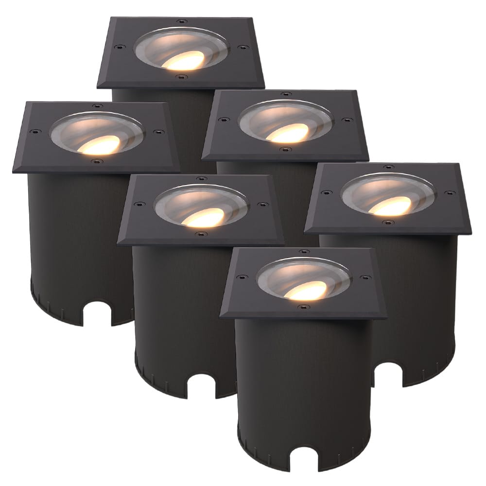 Set van 6 Cody LED Grondspots Zwart - GU10 4