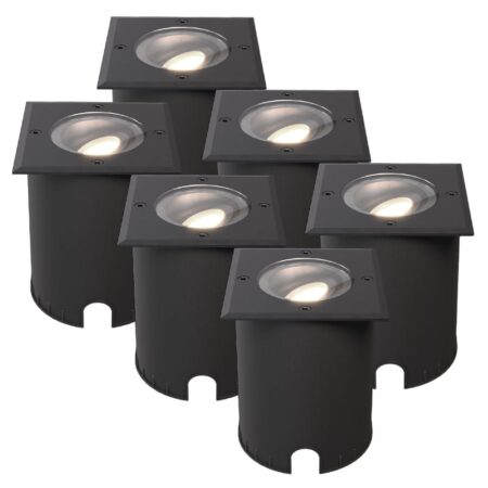 Set van 6 Cody LED Grondspots Zwart - GU10 4