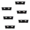 Set van 6 Durham LED Dubbele inbouwspots vierkant - 8 Watt 690 Lumen - 6500K daglicht wit - GU10 - Dimbaar Kantelbaar - Voor binnen - Zwart | HOFTRONIC