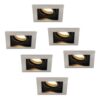 Set van 6 Durham LED inbouwspots vierkant - 4 Watt 345 lumen - 2700k warm wit - GU10 - Dimbaar Kantelbaar - Voor binnen - RVS | HOFTRONIC